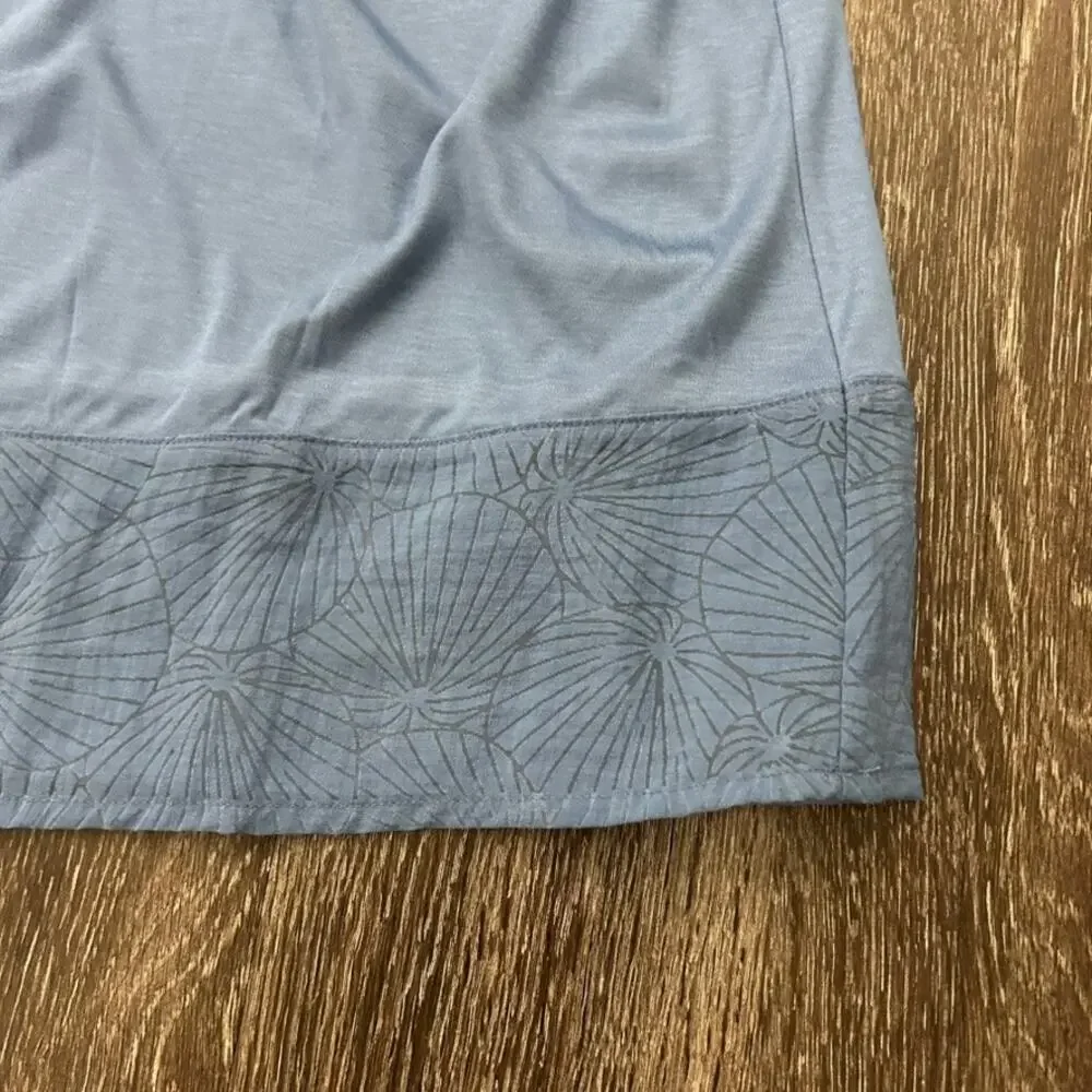 NEW Hanro Blue Modal Silk Nightgown Size M Sleeveless Soft Knit Lounge Dress EUC